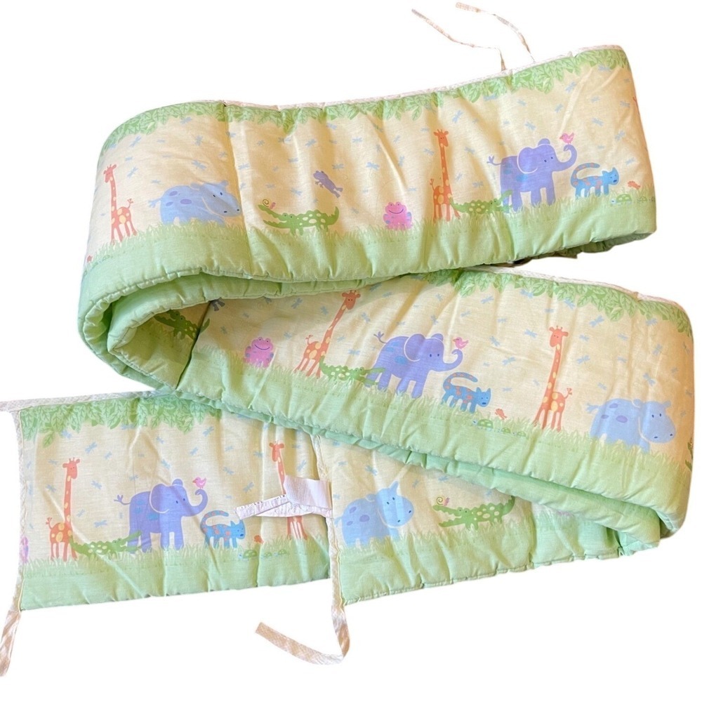VTG Carters Tykes baby bedding Yellow Blanket crib Safari giraffe elephant 9x156